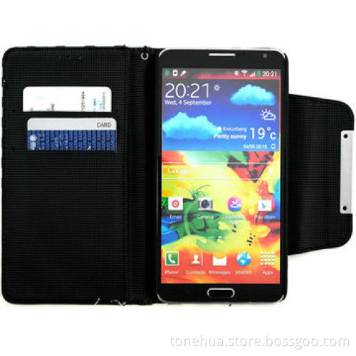 Waves Wallet Purse PU Leather Case for Samsung Galaxy Note 3